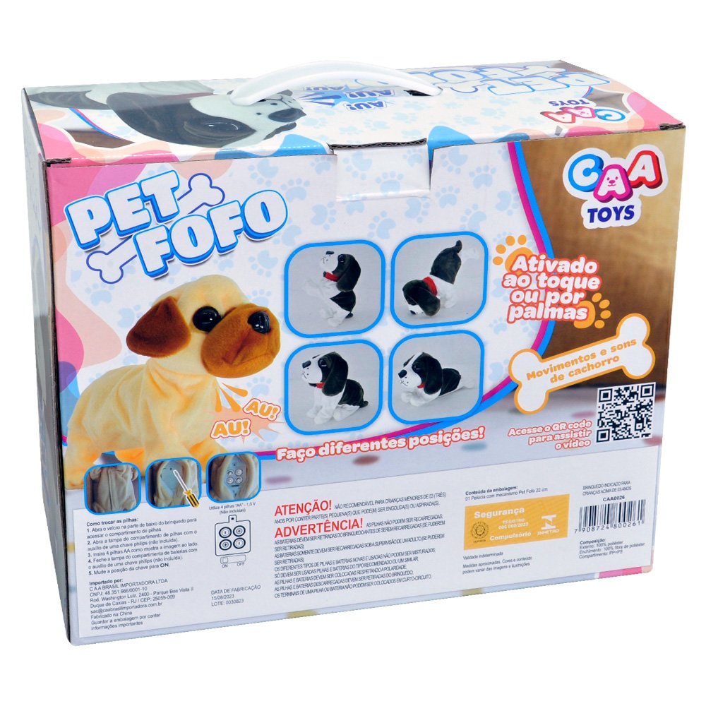 Pelúcia com mecanismo Pet Fofo