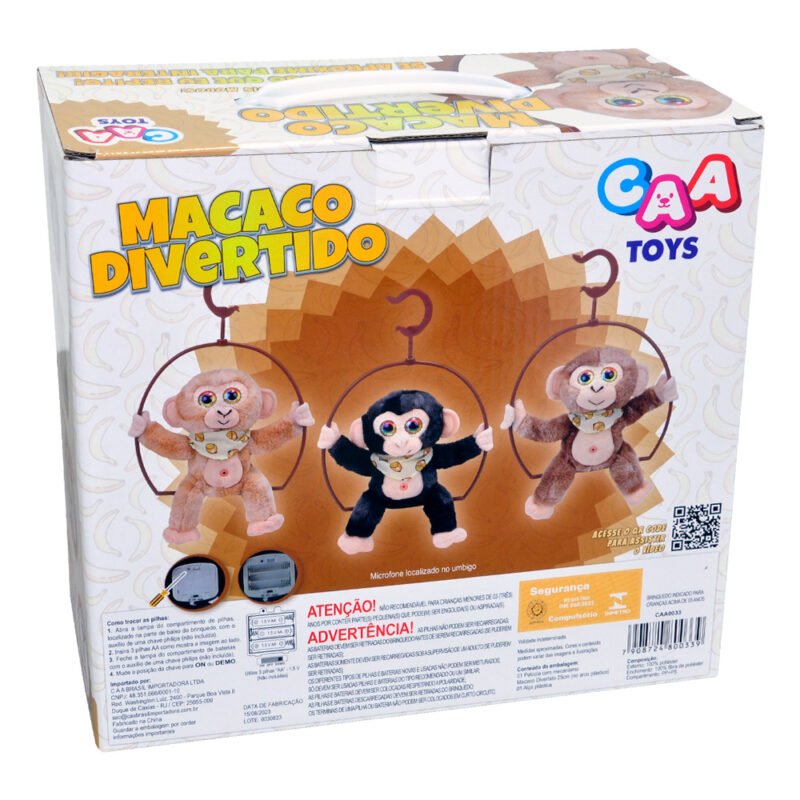 Pelúcia com Mecanismo Macaco Divertido 25cm