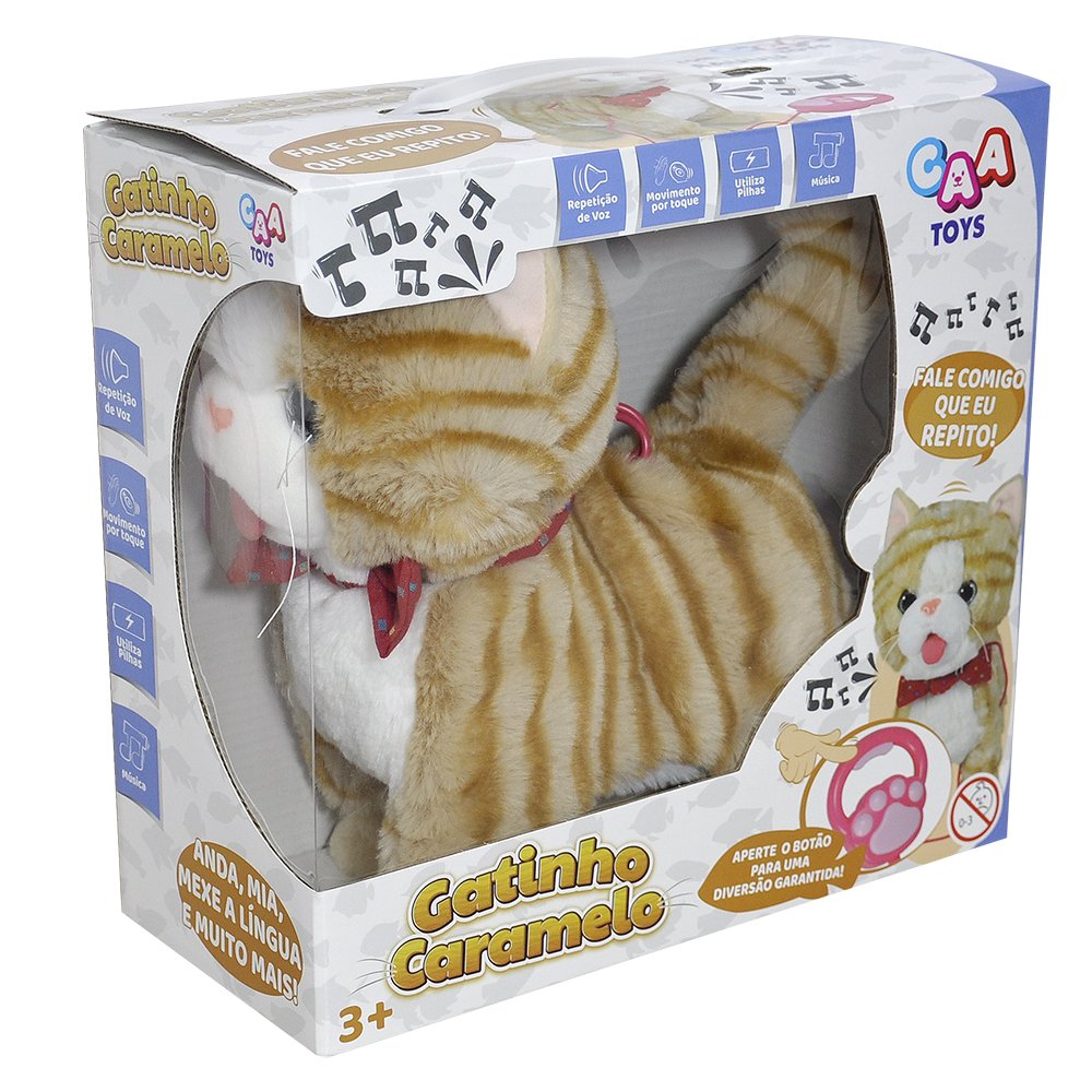 Pelúcia com mecanismo Gatinho Caramelo