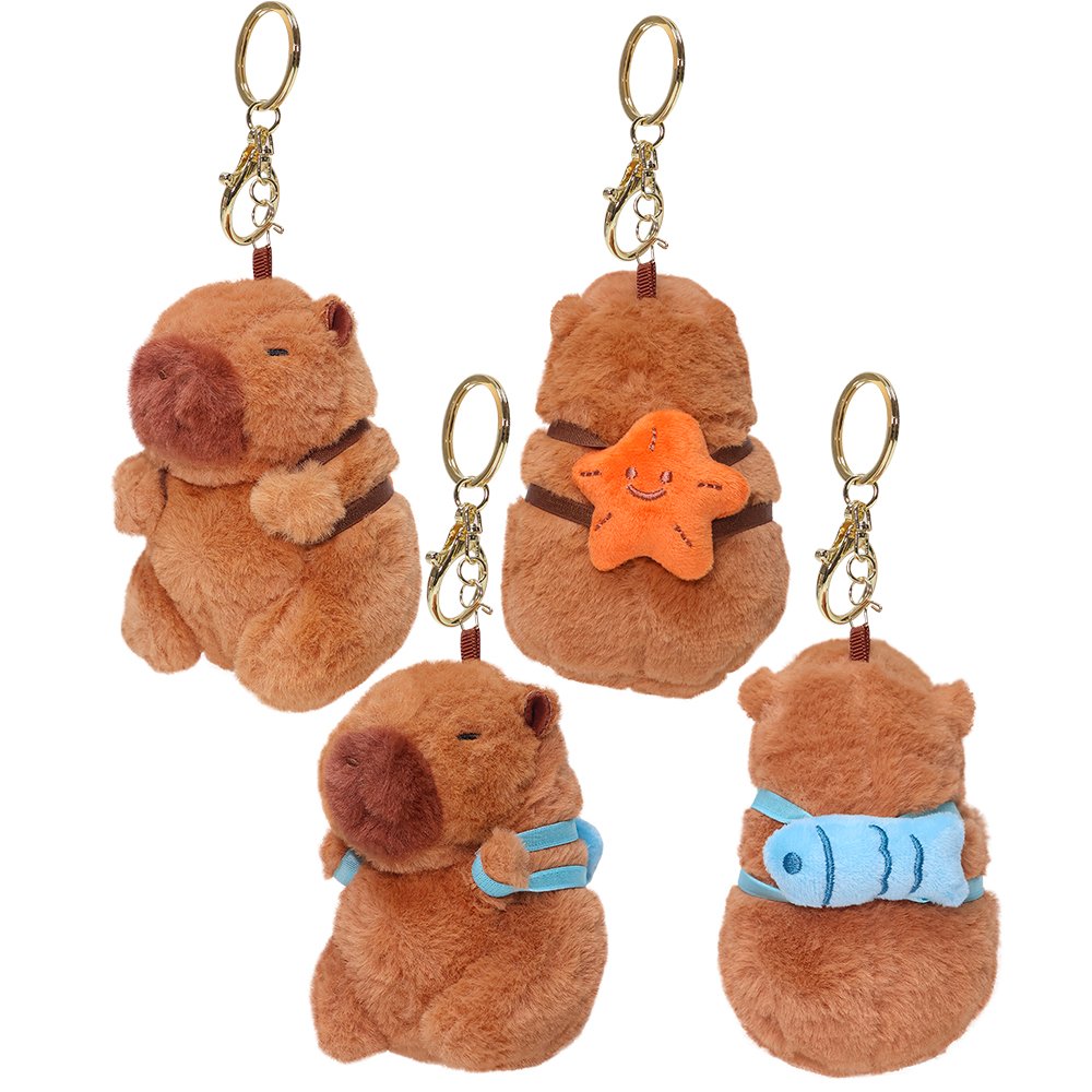 Pelúcia Chaveiro Capivara Mochilinha Mar 11cm